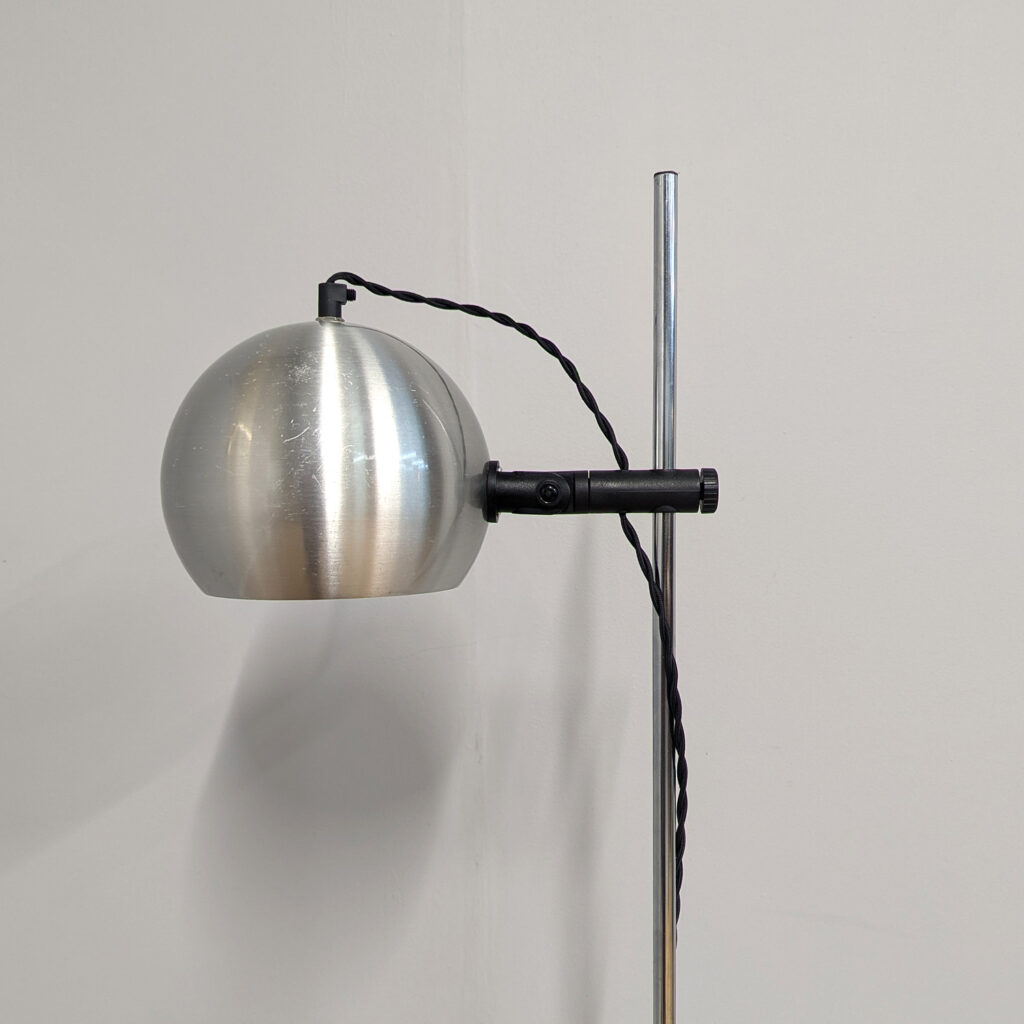 Vintage Danish 1970s Silver Bubble Spotlight Floor Lamp - Fully Restored