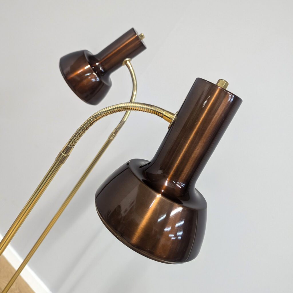 Pair of Matching Danish Midcentury Spotlight Floor Lamps - Fully Restored