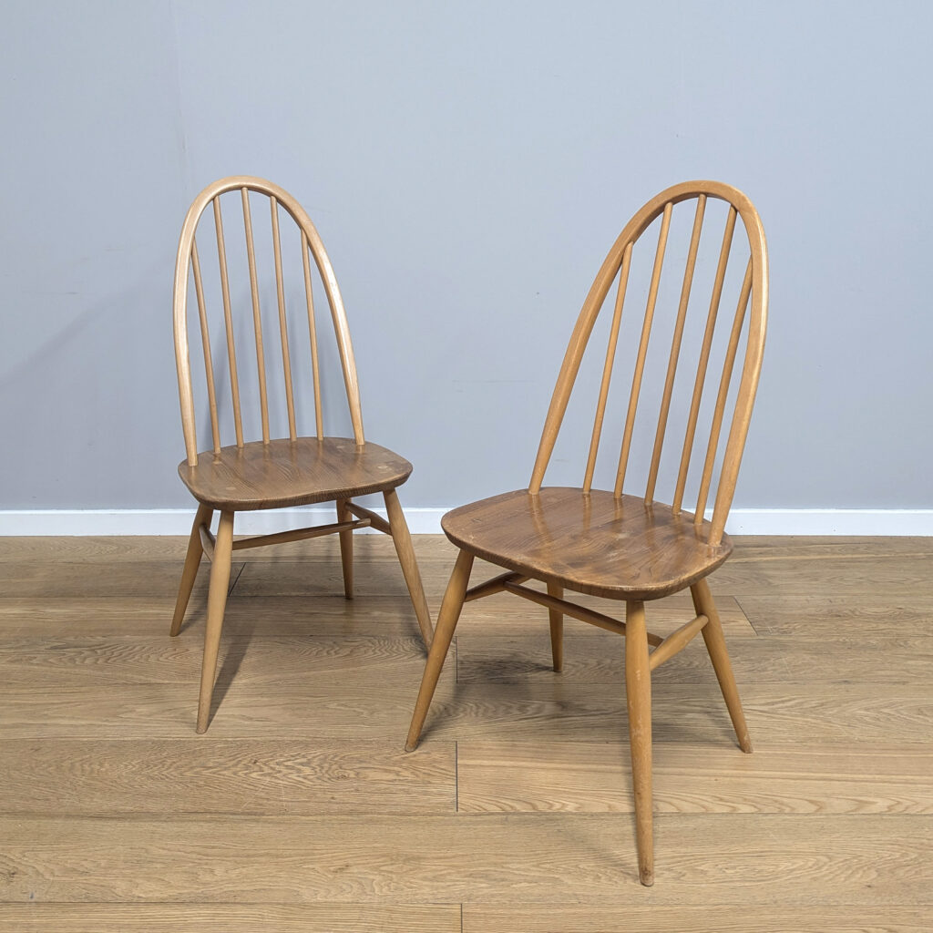 Pair of Vintage Ercol Model 365 'Quaker' Kitchen Dining Chairs