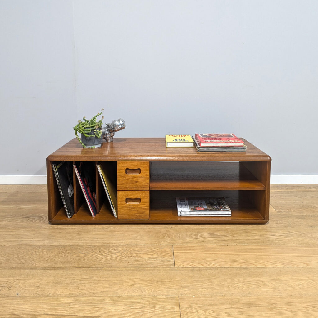 Midcentury Double-sided Teak Coffee Table / Media Unit by Meredew