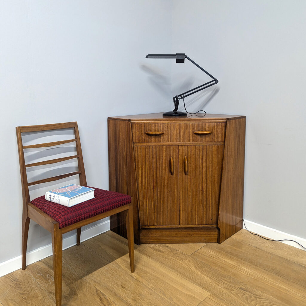 Midcentury 1960s G Plan Brandon Walnut Corner Desk Cabinet