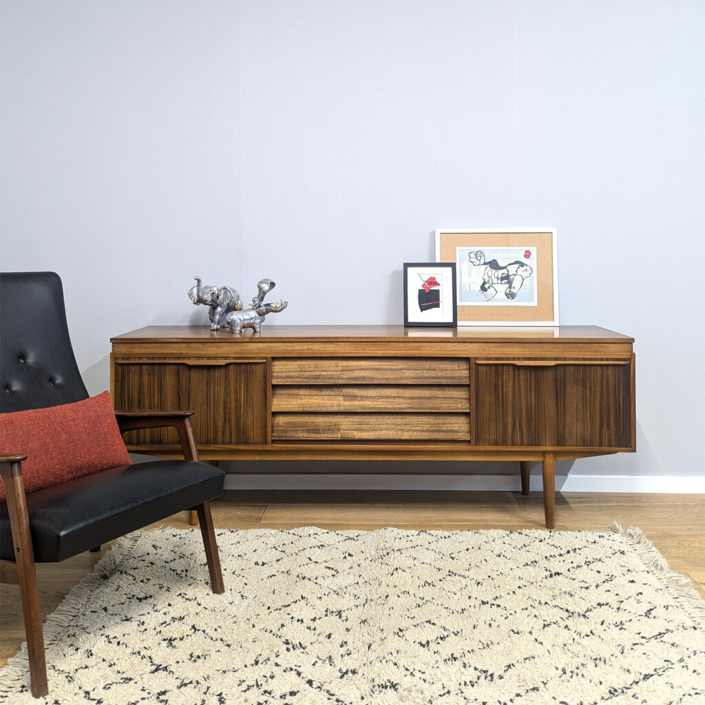 Large Midcentury 1960s Walnut Sideboard by Morris of Glasgow