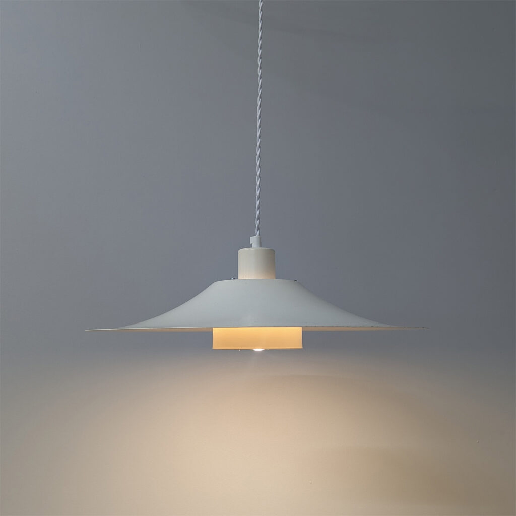Original Danish Midcentury White Ceiling Pendant Lampshade