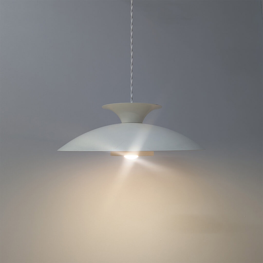 Original Danish Midcentury White Ceiling Pendant Lampshade by Horn