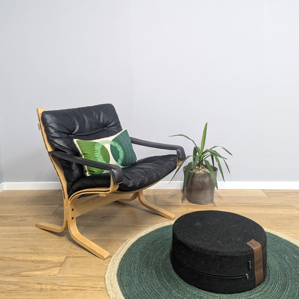 Original Norwegian Midcentury 1970s Leather Chair by Ingmar Relling for Westnofa