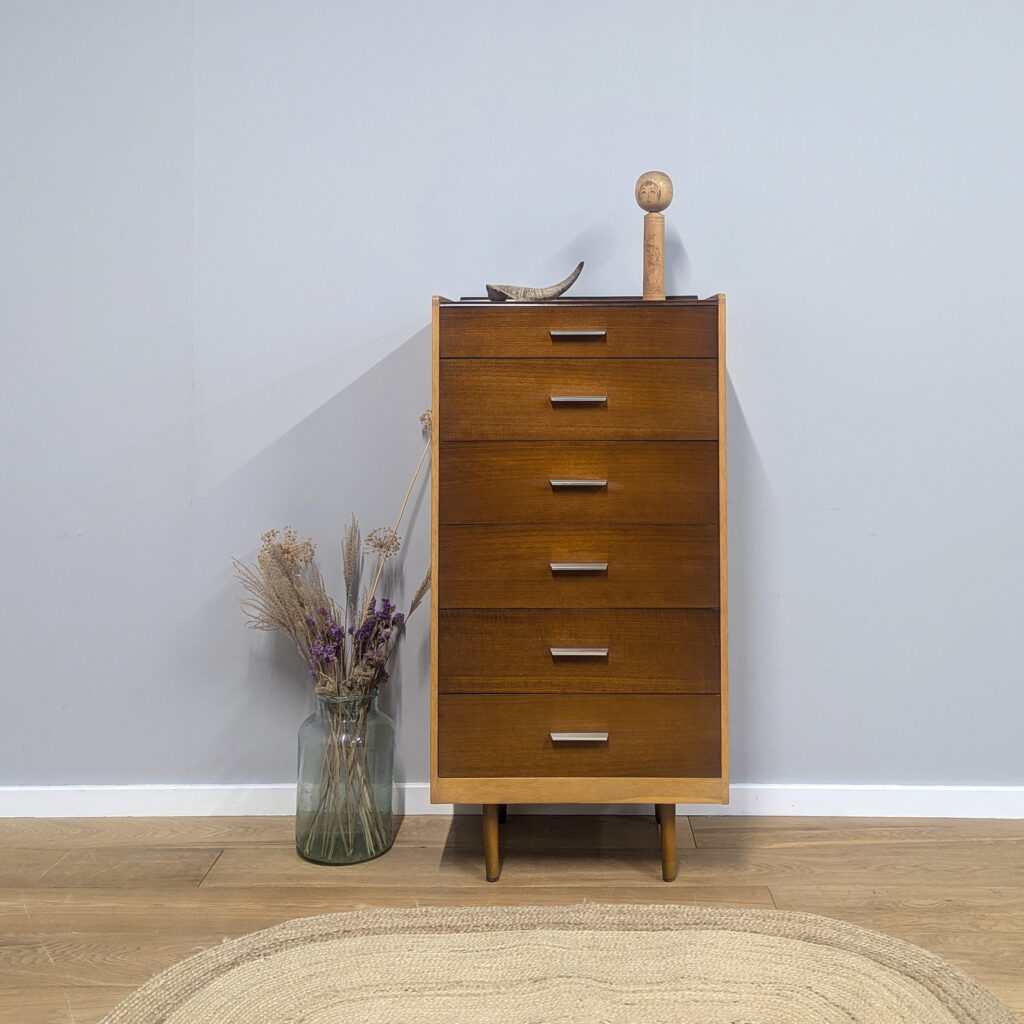 Rare Early 1960s Tallboy Chest of Drawers by John & Sylvia Reid for Stag