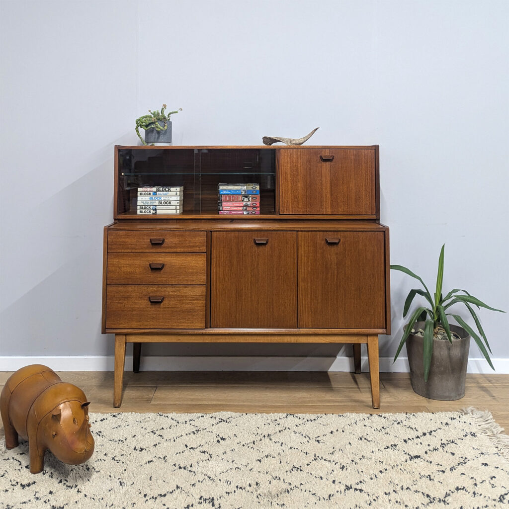 Vintage 1960s Nathan Teak Sideboard / Compact Highboard