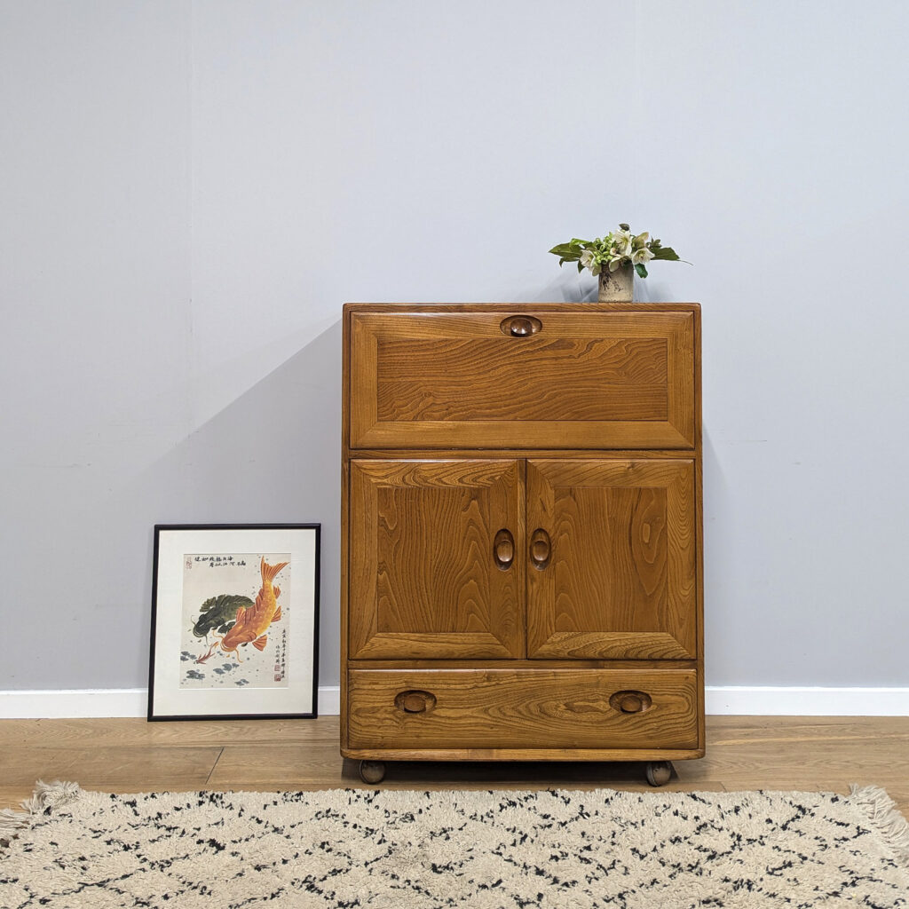 Original Vintage 1960s Ercol Model 469 Bureau / Serving Cabinet