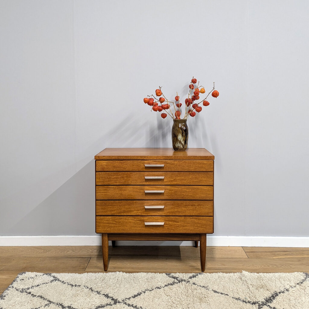 Rare Midcentury 1960s Compact Chest of Drawers by White & Newton