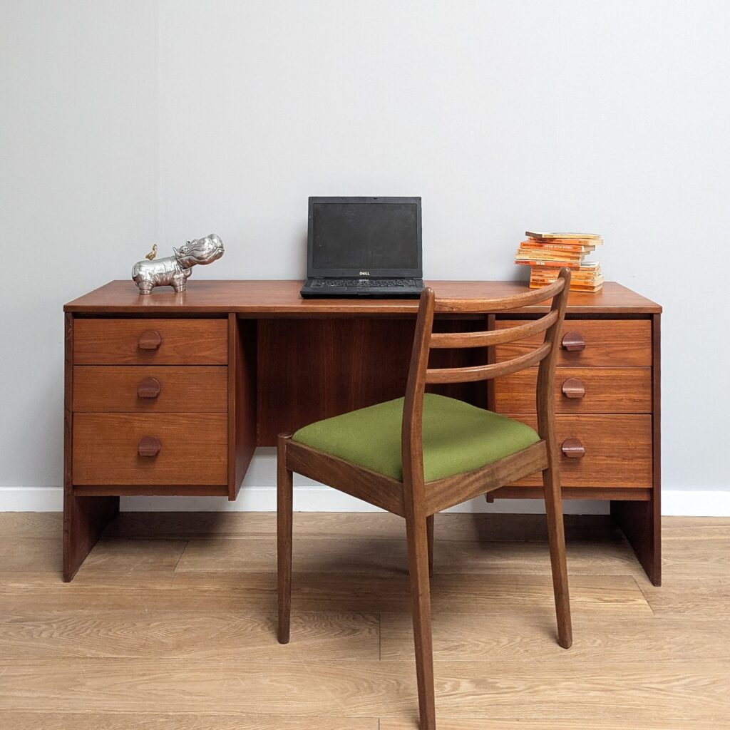 Midcentury 1960s Stag Cantata Teak Desk