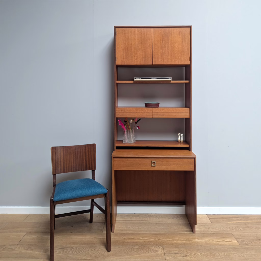 Vintage 1970s G Plan Form Five Teak Shelf Unit with Desk