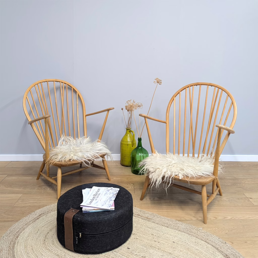 Pair of Classic Ercol Model 317 'Grandfather' Tub Chairs