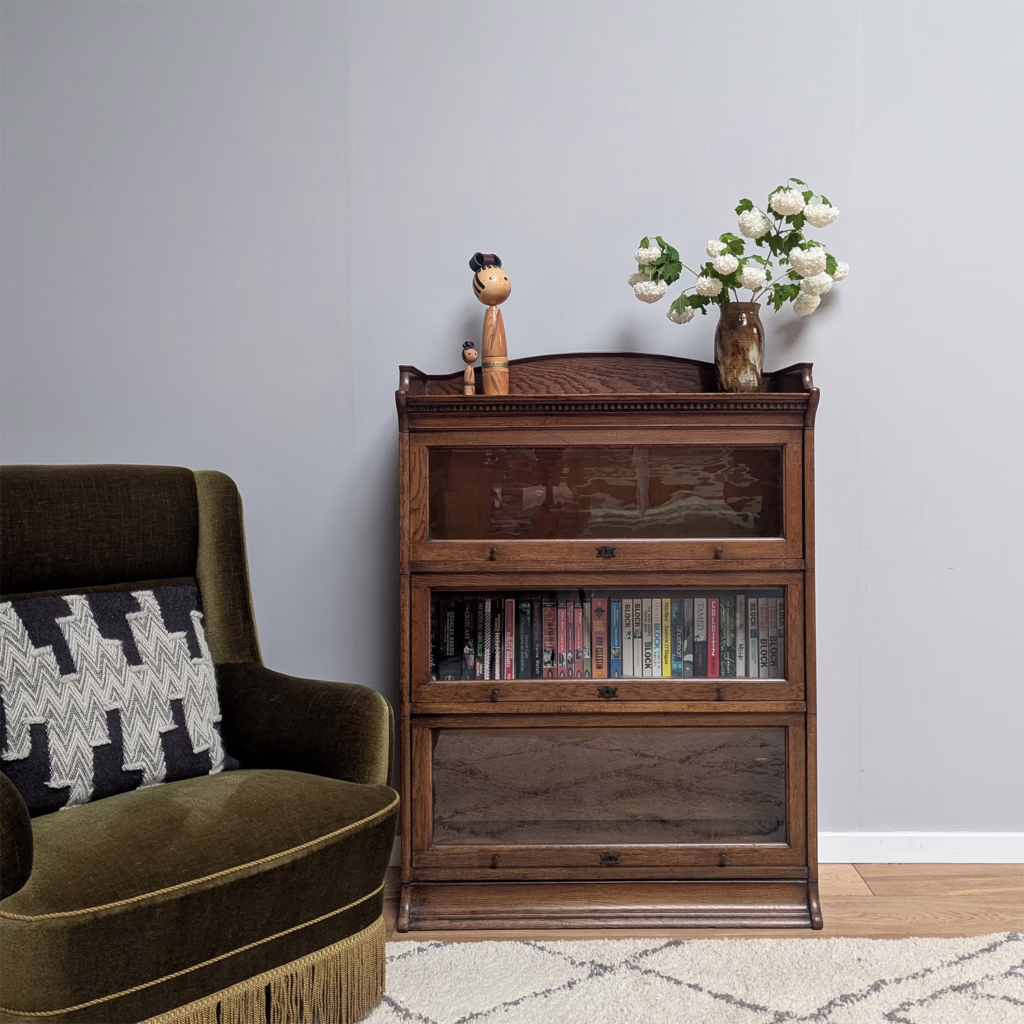 Antique Early 20th Century Three Tier Glazed Stacking Barristers' Bookcase by Lebus