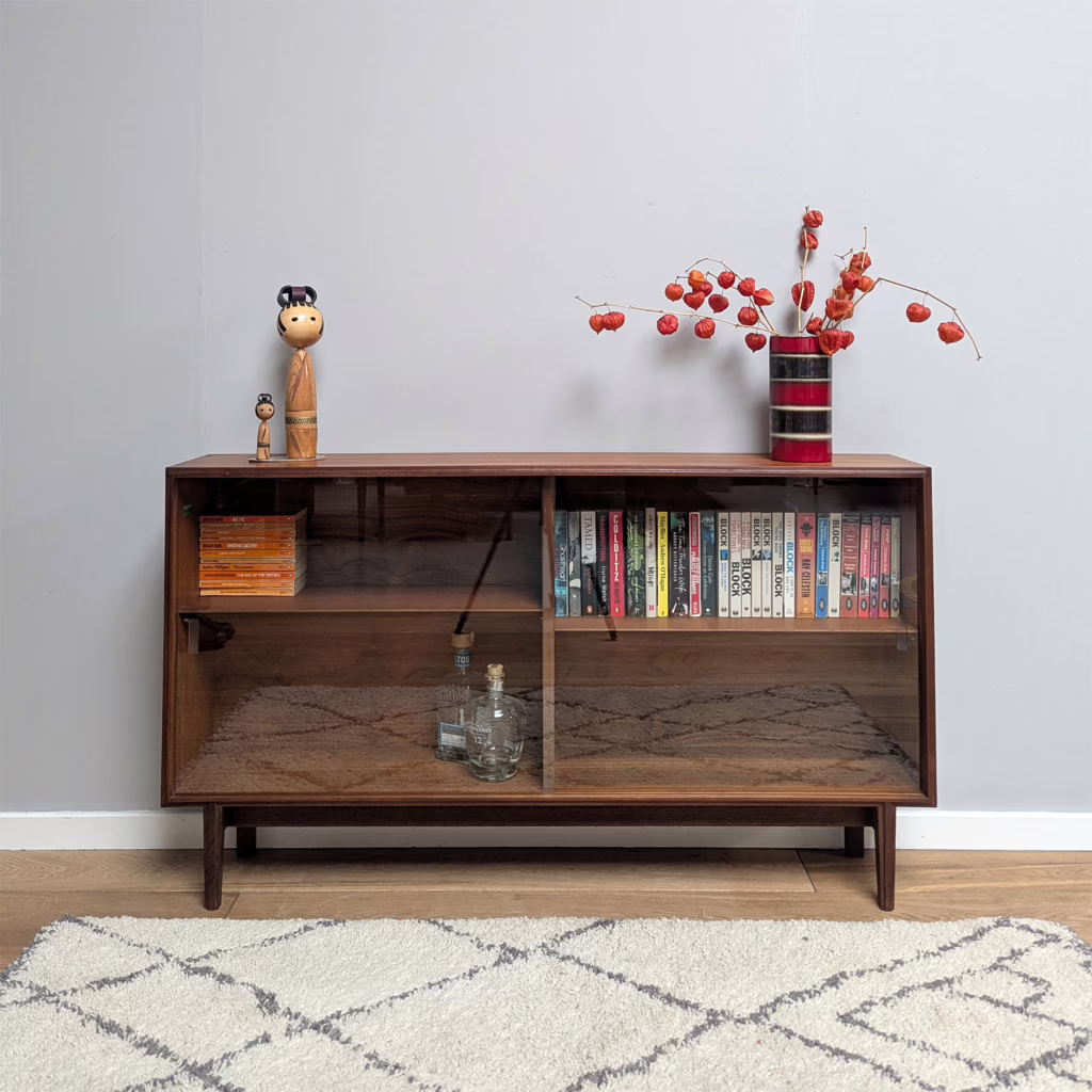 Vintage 1960s Beaver & Tapley Wide Teak Bookcase by Robert Heritage