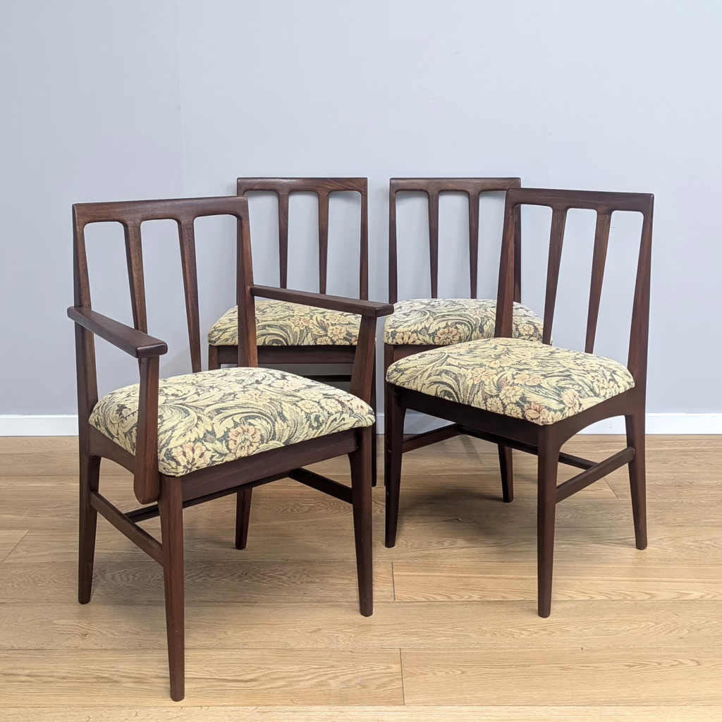 Set of Four Midcentury 'Volnay' Afromosia Dining Chairs by John Herbert for A Younger