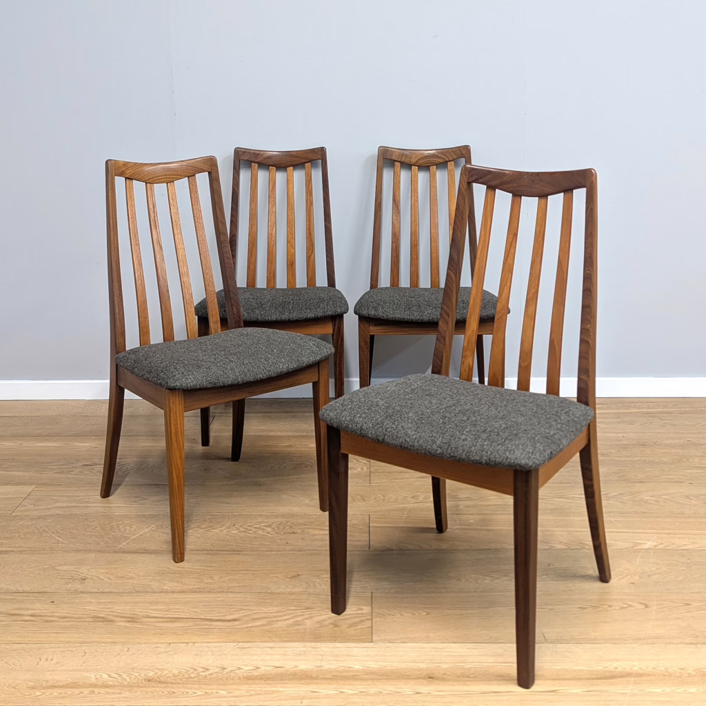 Set of Four Vintage G Plan Dining Chairs by Leslie Dandy - Reupholstered