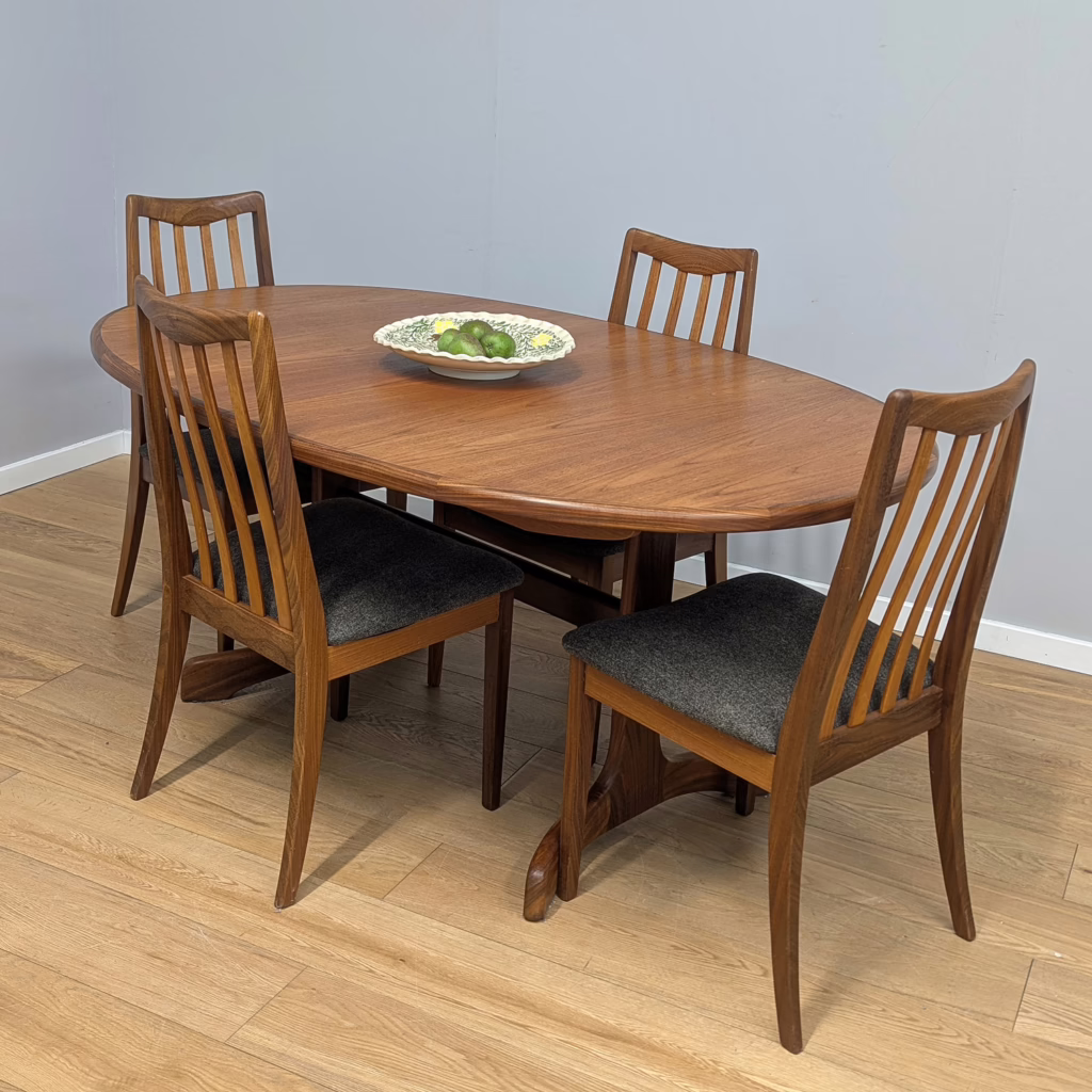 Vintage G Plan Dining Suite with Extending Oval Table & Four Chairs