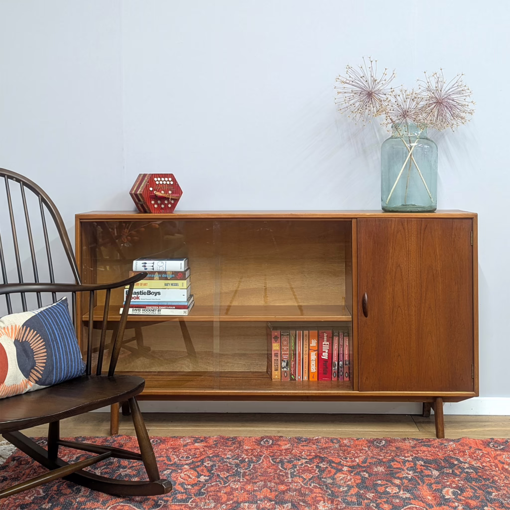 Vintage Teak Display Cabinet Bookcase by Herbert Gibbs